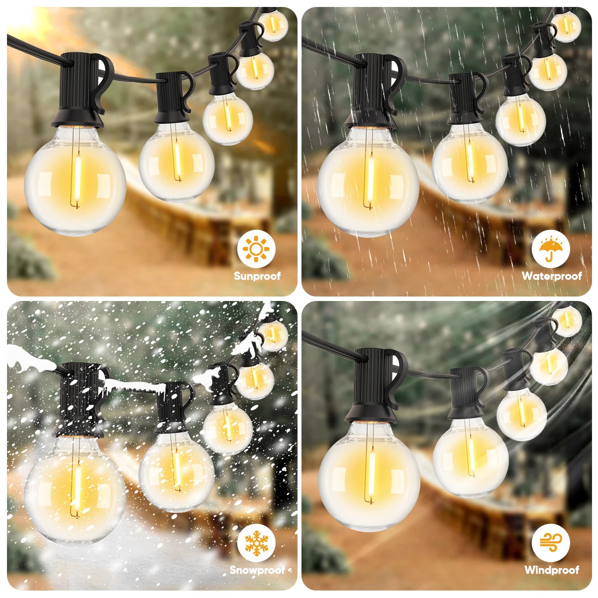 Shatterproof Outdoor Lights Garland Led G40 String Light