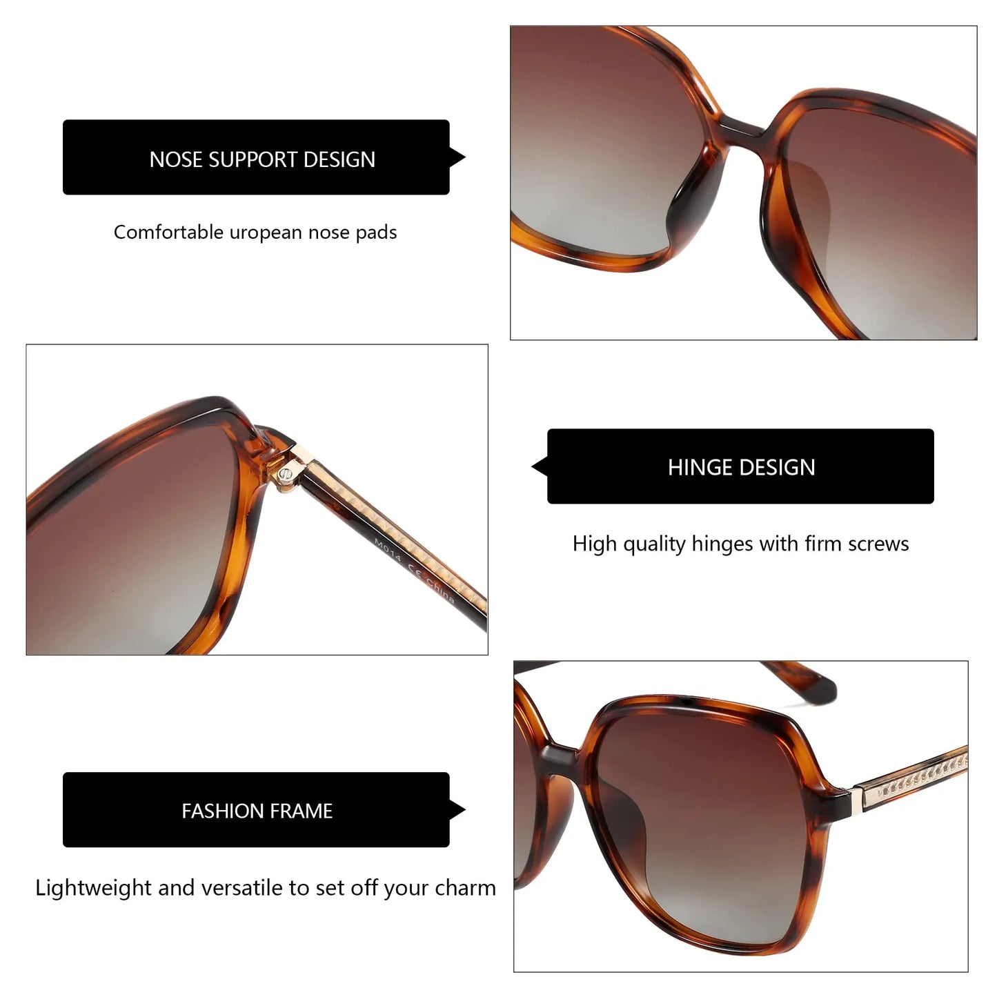 ZENOTTIC Oversized Polarized Sunglasses Big Square Frame