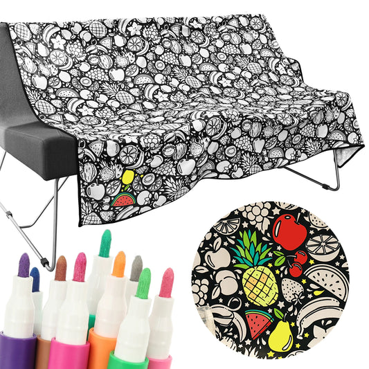 DIY Coloring Blanket with 24 Colored Markers Creative Personalization