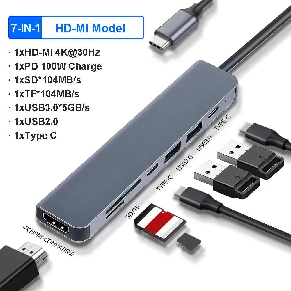 8-IN-1 USB HUB With Disk Storage