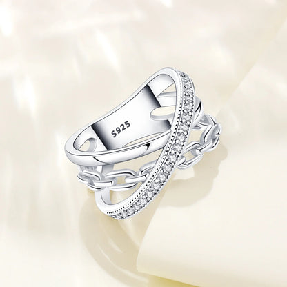 925 Sterling Silver Three-Ring Stackable Ring for Women