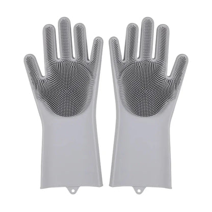 Magic Silicone Gloves Cleaning Dishwashing Scrubber Dish