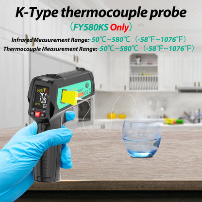 Point Infrared Positioning Thermometer LCD Pyrometer