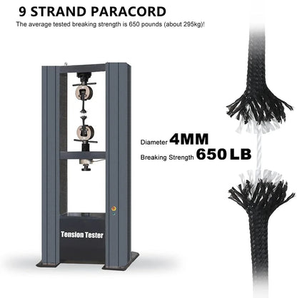 9 Core 650lb Paracord 100m Dia.4mm Military Standard