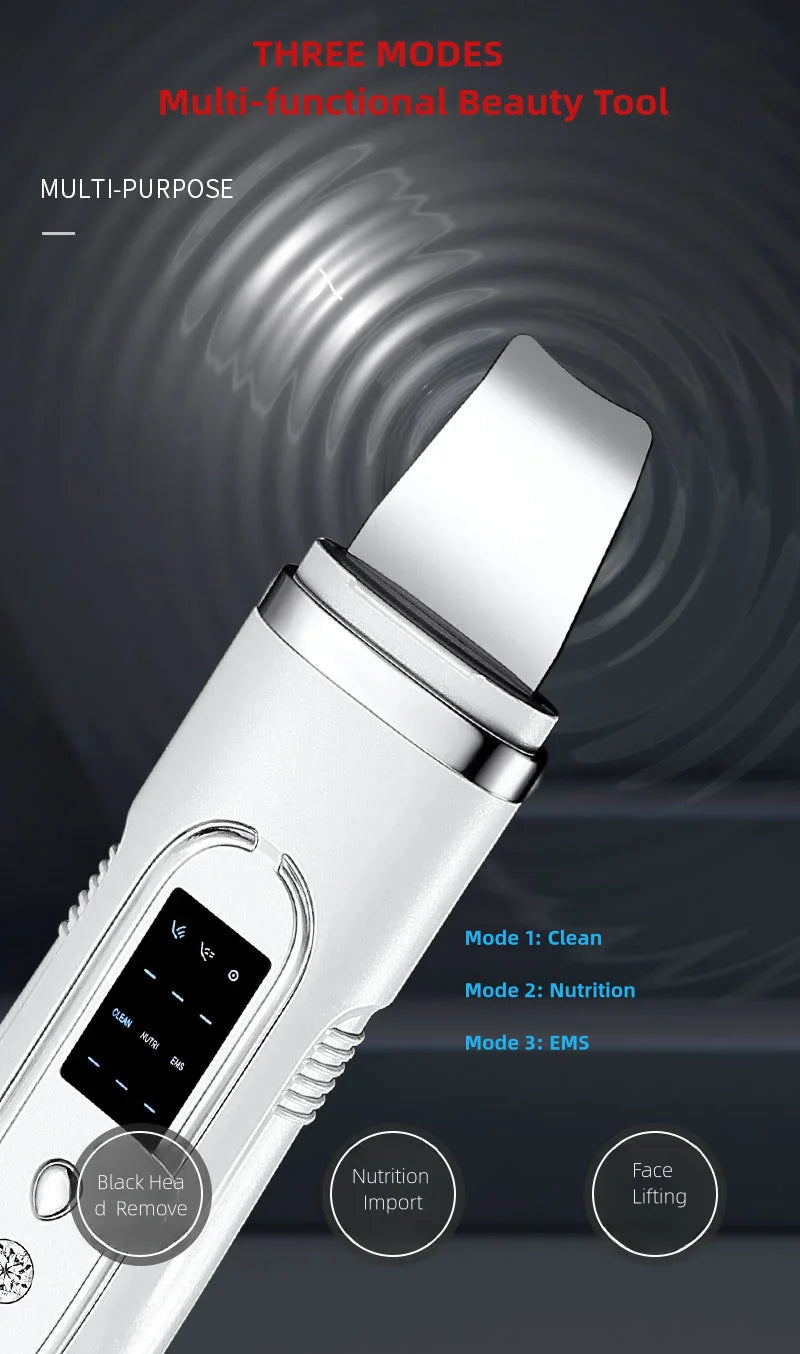 Ultrasonic Skin Scrubber Electric Facial Cleansing Pore