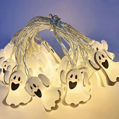 Halloween Decoration LED String Lights,Pumpkin Ghost Spider Web Hanging Lamp