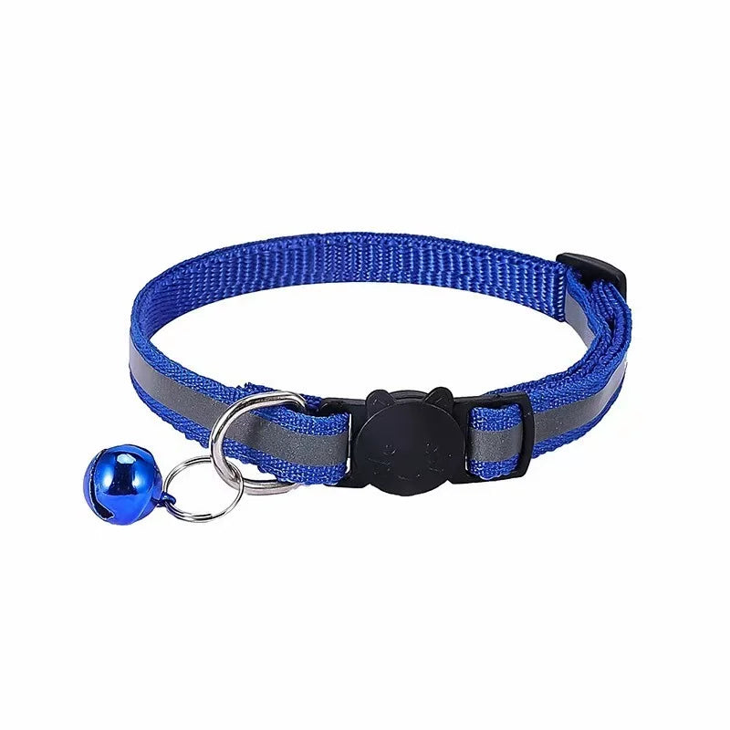 Cartoon Cat Head Reflective Pet Collar Colorful Bell
