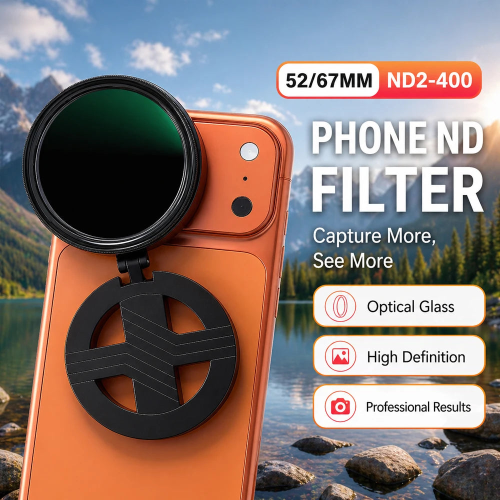 Magnetic ND Filter for Phone Adjustable Camera Lens Clip