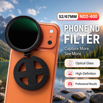 Magnetic ND Filter for Phone Adjustable Camera Lens Clip