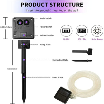 300LED Solar Rope Strip Light Outdoor Waterproof Fairy Light
