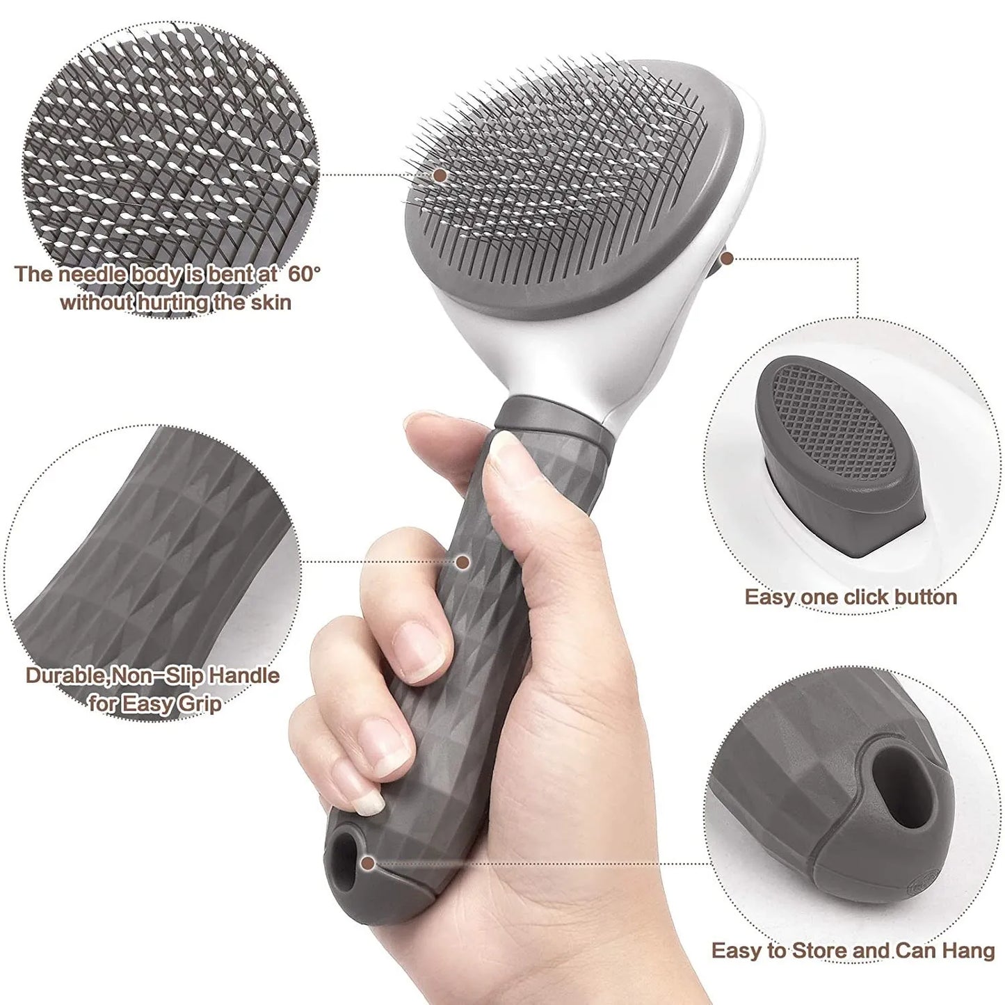 Dog Brush Cat Comb Pet Self Cleaning Hair Remover Brush