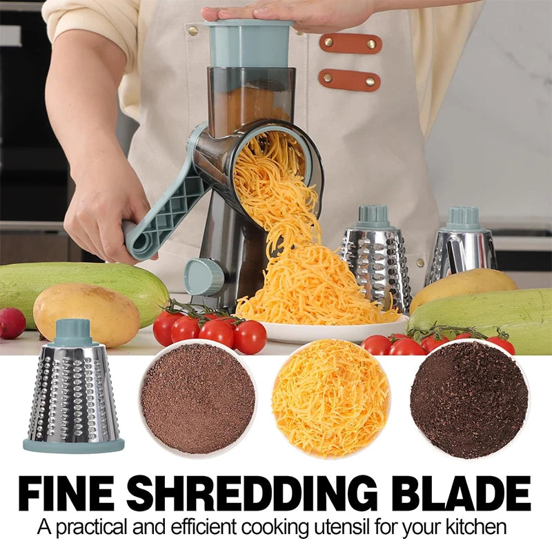 3 in 1 Rotary Cheese Grater Versatile Slicer