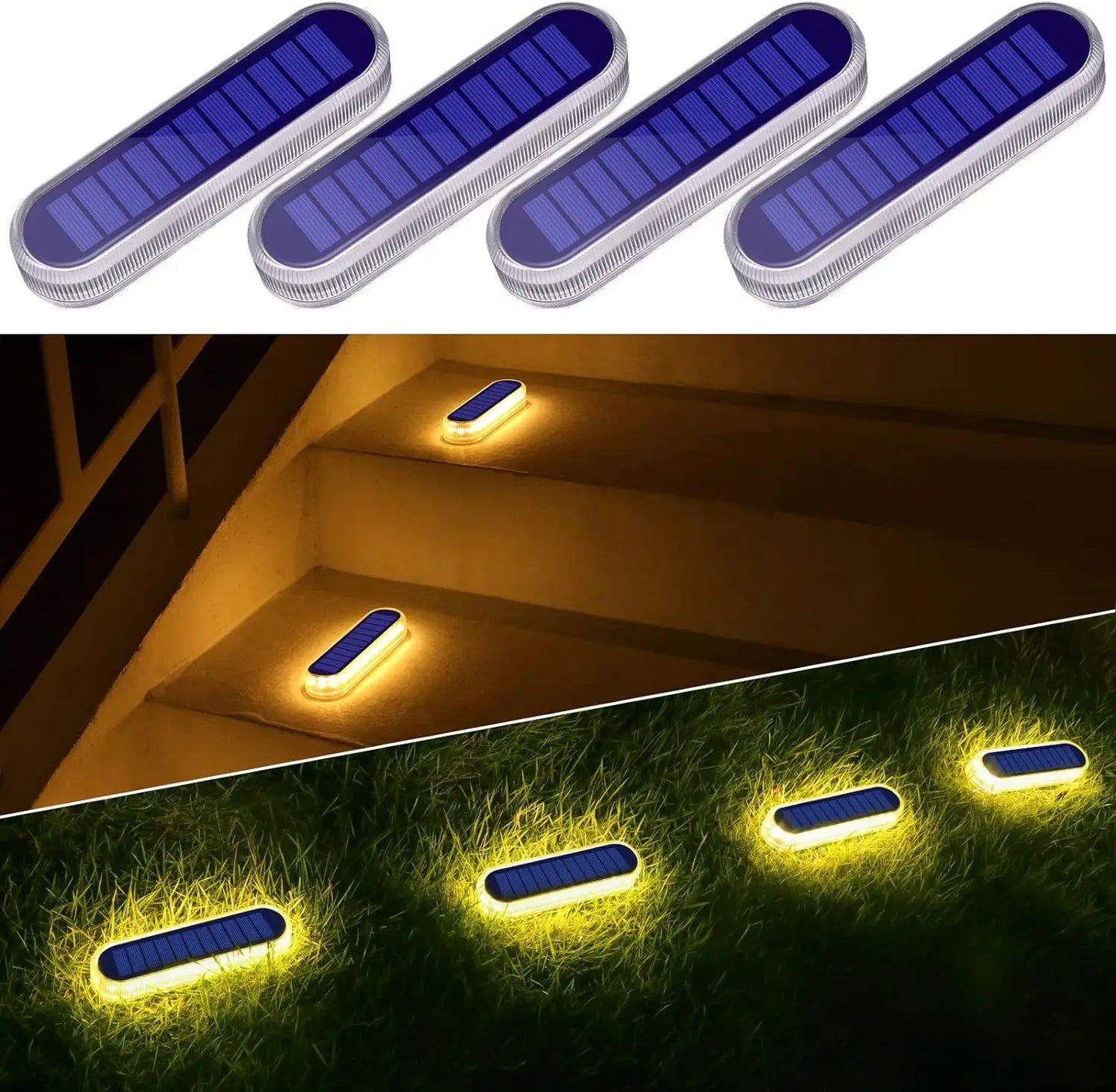 4 Pack Solar Deck Lights Outdoor Step Lights