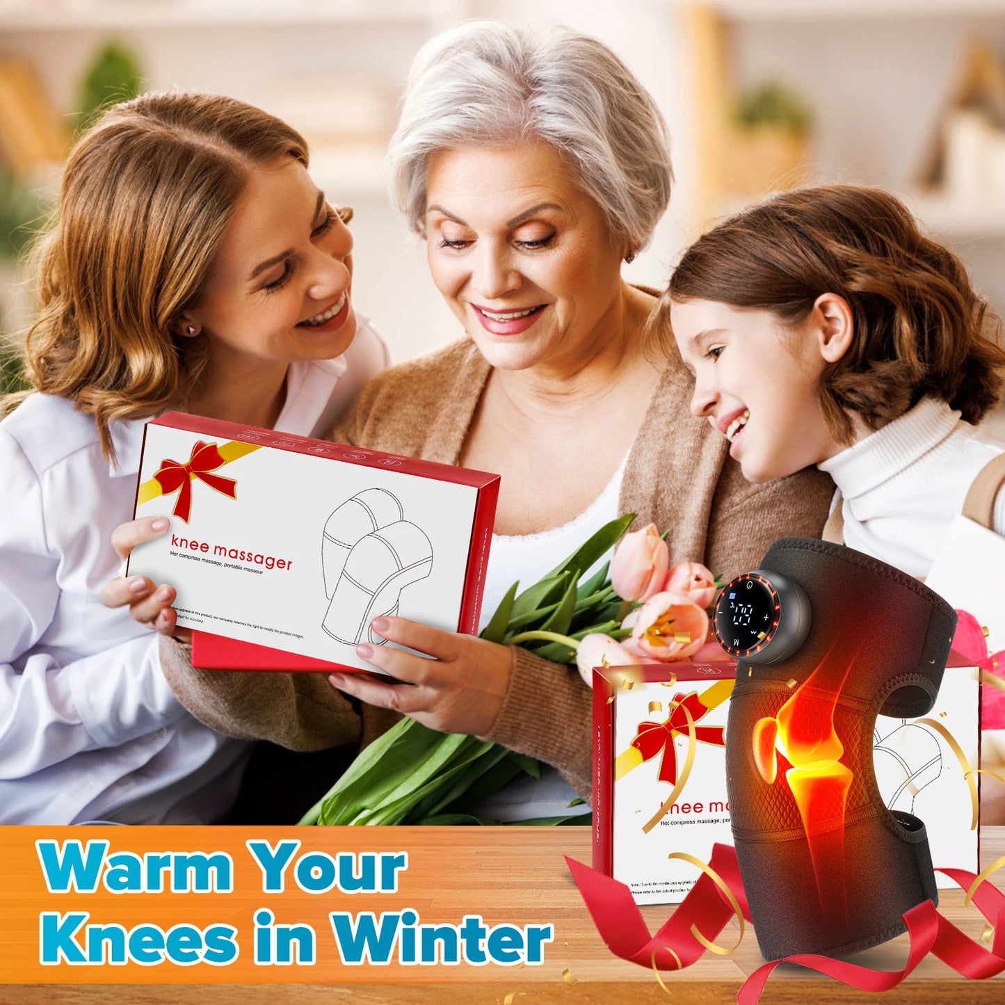 3 in 1 Cordless Thermal Knee Pad Knee Shoulder Massager