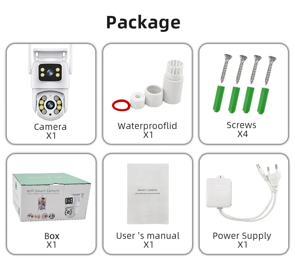Hiseeu 4K 8MP Wifi Surveillance Camera Dual Lens