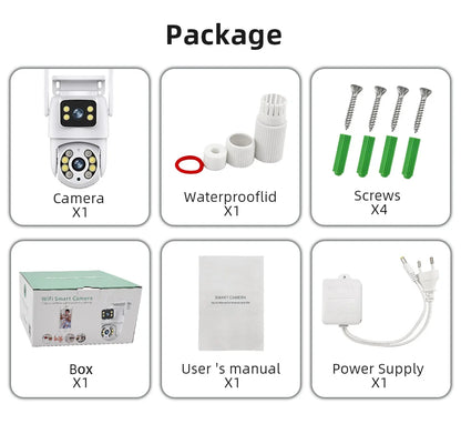 Hiseeu 4K 8MP Wifi Surveillance Camera Dual Lens