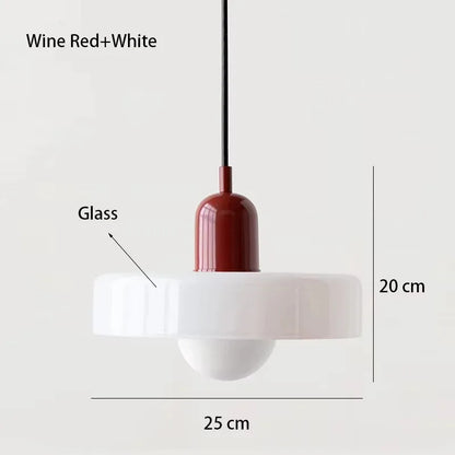 Nordic Retro Glass Pendant Lamps Indoor E27 LED Chandelier