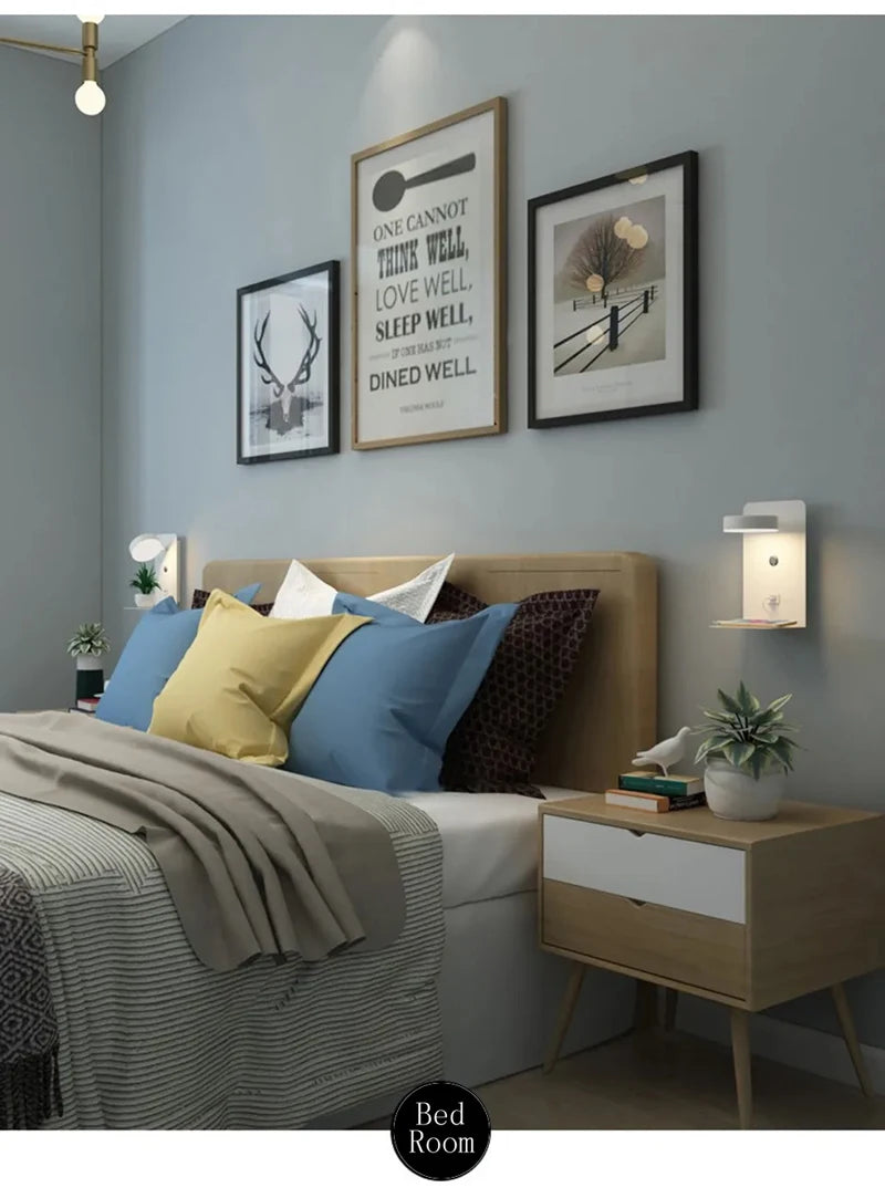 Bedroom Led Wall Lamps with USB Charge Wall Light