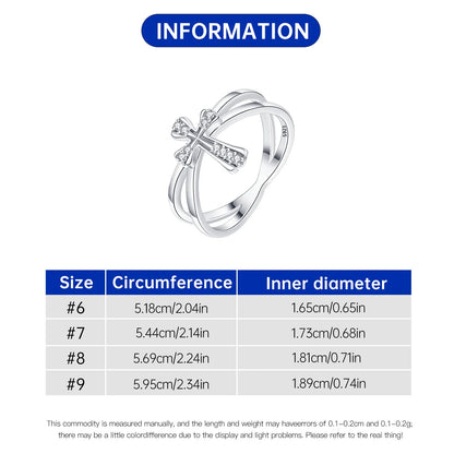 925 Sterling Silver Three-Ring Stackable Ring for Women