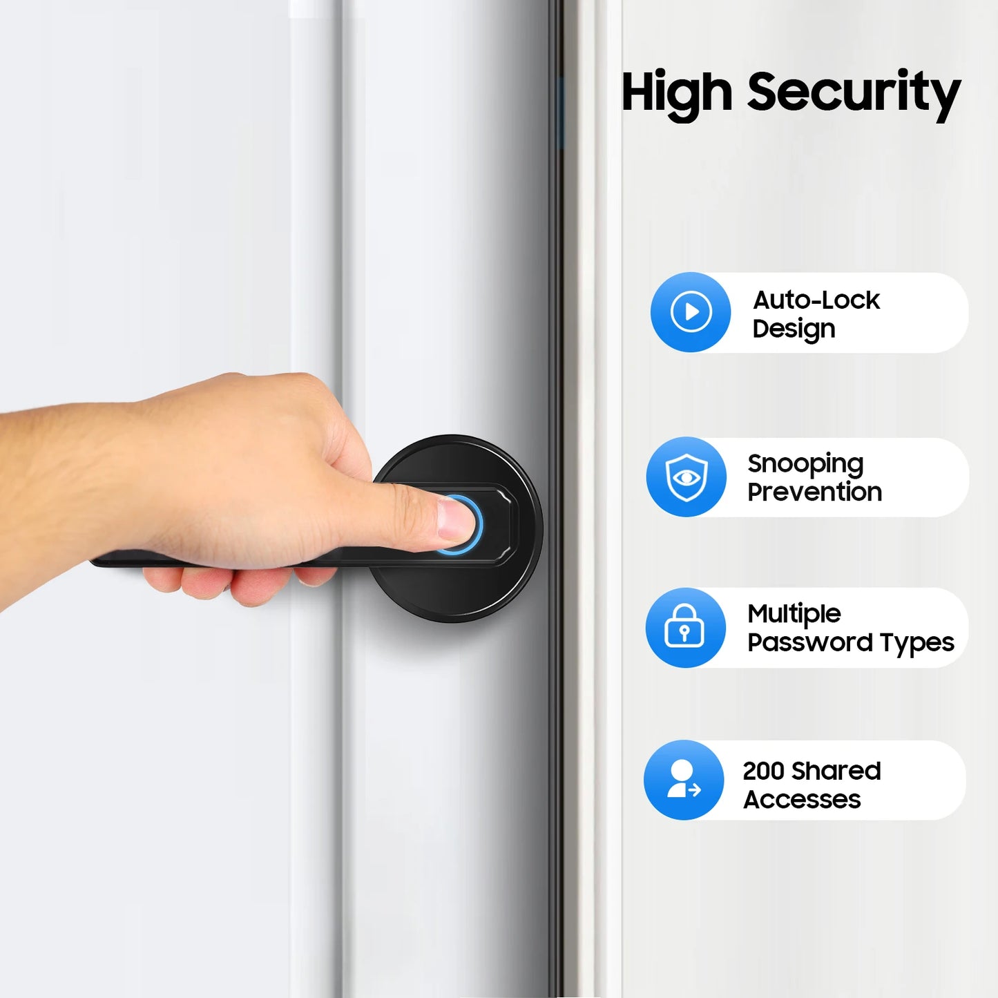 Smart Door Handle Lock Fingerprint/Password/IC Card /Key Unlock