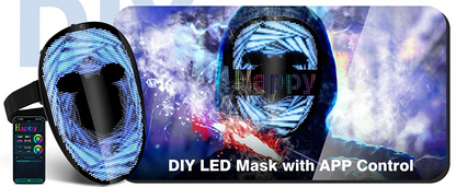 Led Mask with Voice Recognition Gesture Sensing, Light up