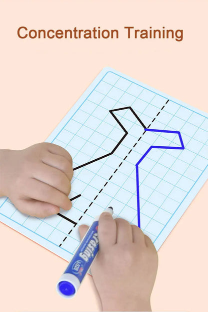 30 page children's grid symmetrical drawing toy