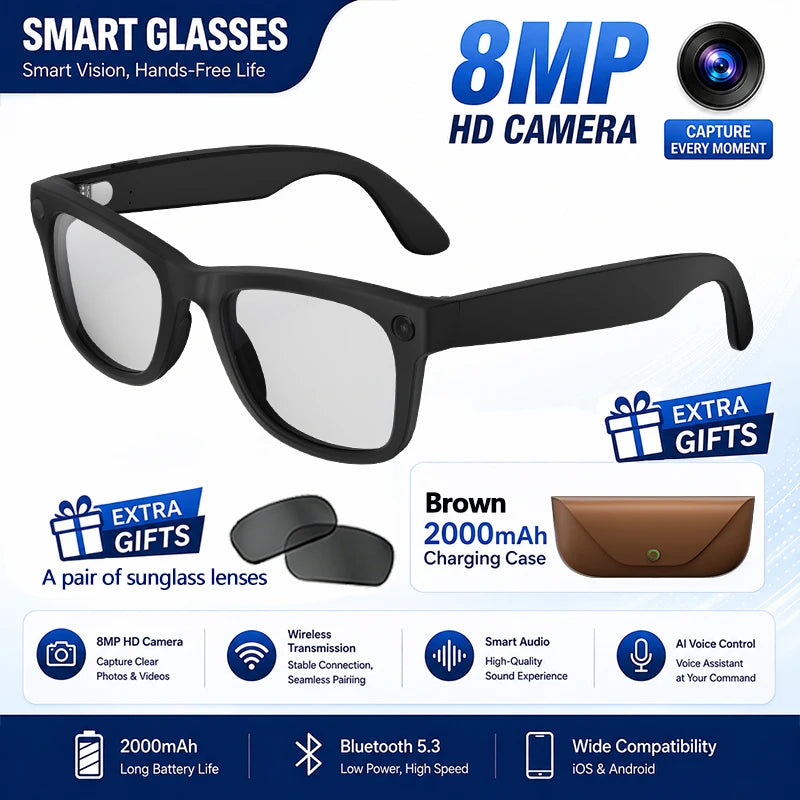 New HD5-ultra AI Smart Glasses AI Real-time Translation