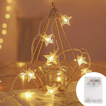 LED Star Fairy Lights Outdoor Chain Lights Garland Decoration