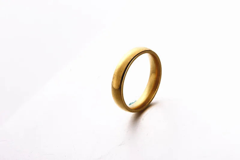 Simple 4mm 6mm Titanium Ring Women Men Prevent Allergy