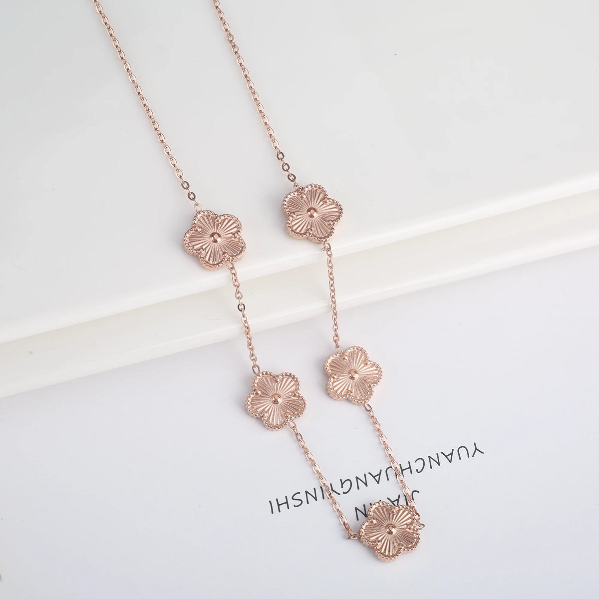 Stainless Steel Laser Five Leaf Flower Petal Adjustable Clover