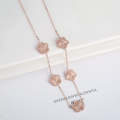Stainless Steel Laser Five Leaf Flower Petal Adjustable Clover