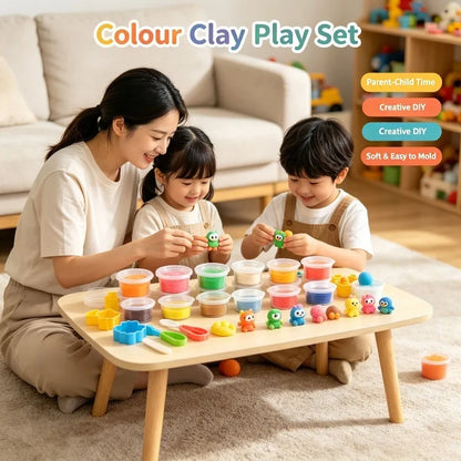 12 Colors Kids Playdough Set Clear Cup Safe Clay Dough
