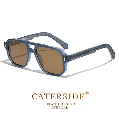 CATERSIDE Vintage Punk Sunglasses Men Flat Top
