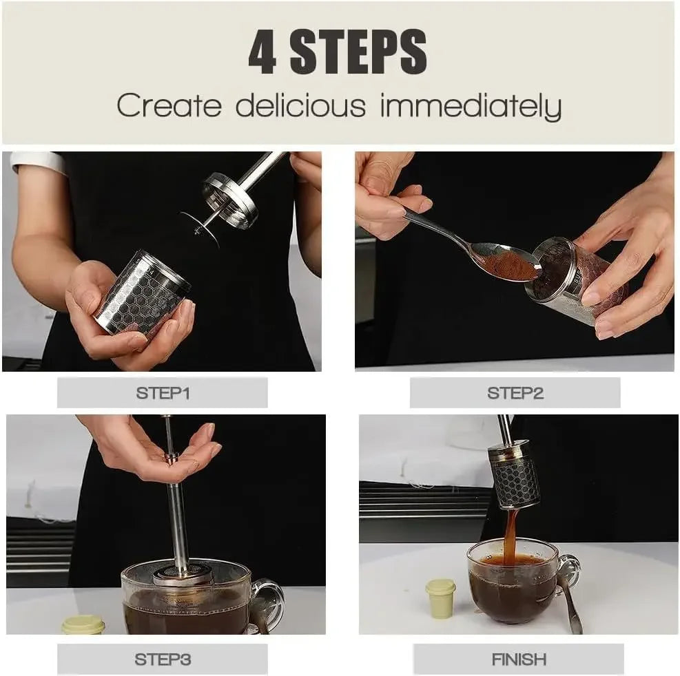 Portable Press Release Coffee Tea Mixer Reusable Bar Tool