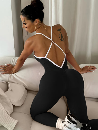 Girls Pink Sports Jumpsuit Running One Piece Bodysuit