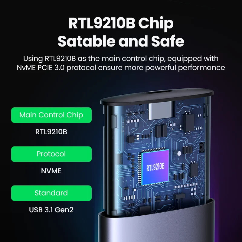 UGREEN M2 SSD Case NVME SATA Dual Protocol M.2 to USB Type C