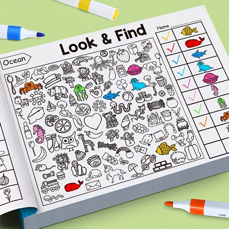 Children's Hidden Object Coloring Book Contains 100+ Search and Coloring Activities