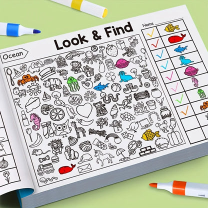 Children's Hidden Object Coloring Book Contains 100+ Search and Coloring Activities