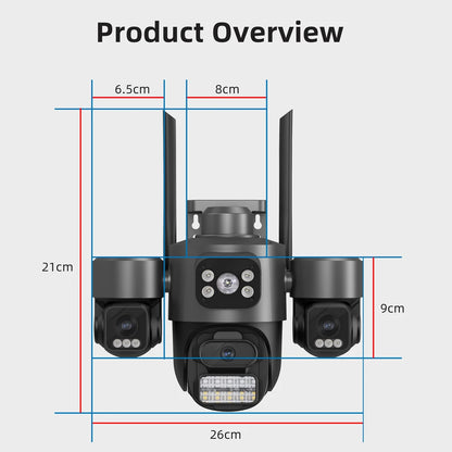 iCsee 3 Lens 3 Screen WiFi Camera 360° Auto Tracking  Surveillance