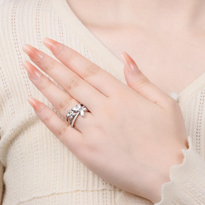 925 Sterling Silver Three-Ring Stackable Ring for Women