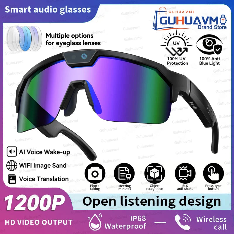 New AI Smart Sports Glasses with 1200P Camera