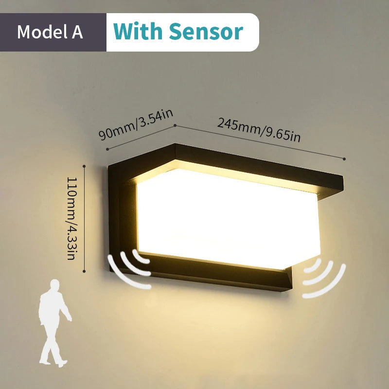Led Outdoor Wall Light Waterproof IP66 Motion Sensor