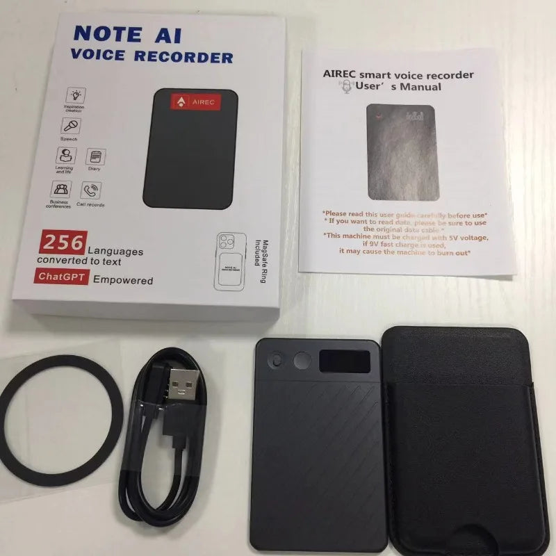 8-256GB AI Voice Recorder with Display Screen Real-Time Transcription