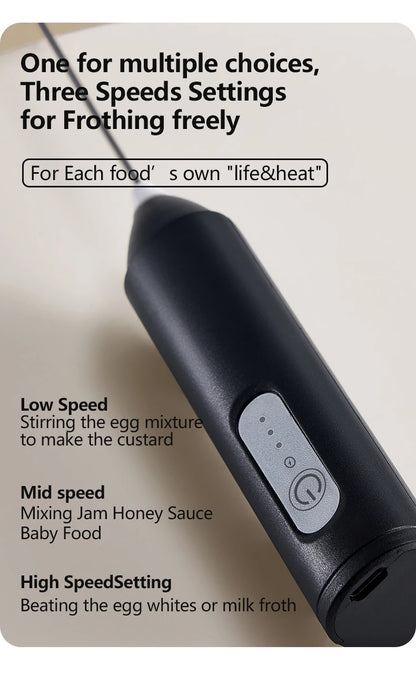 UPGRADED Electric Coffee Frother/MILK Whisk+Egg Beater