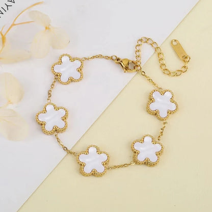 Stainless Steel Laser Five Leaf Flower Petal Adjustable Clover