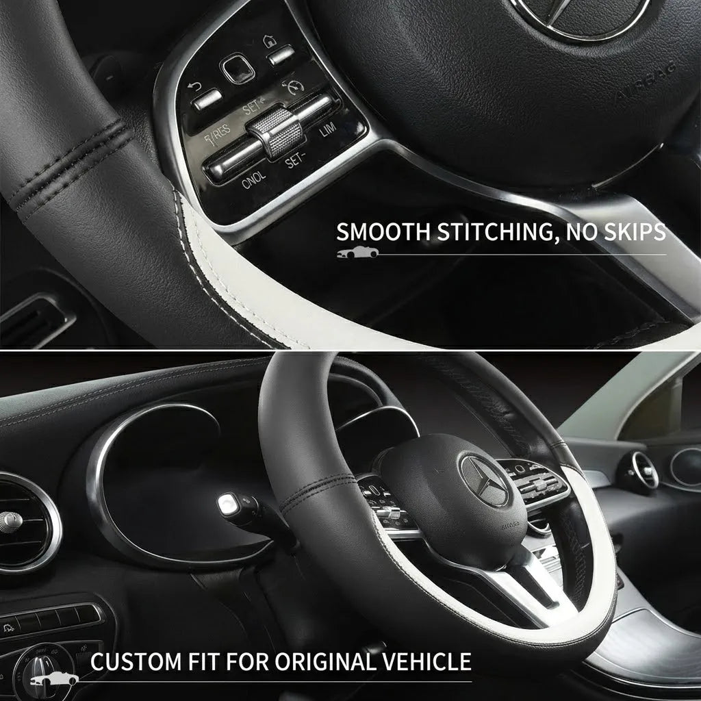 Napa Leather Steering Wheel Cover Non-Slip Inside
