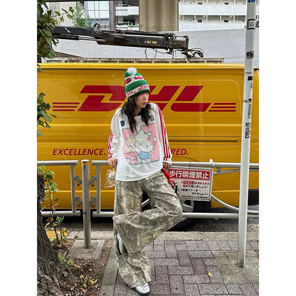 Women Gothic Baggy Y2k Jeans Embroidery Jean Pants Vintage