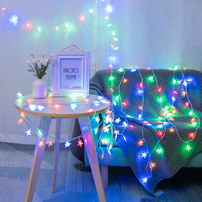 LED Star Fairy Lights Outdoor Chain Lights Garland Decoration