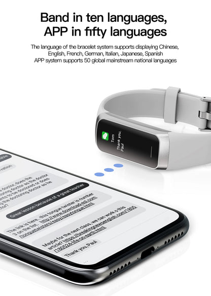 AMOLED Smartwatch Body Temperature Monitor Fitness Clock