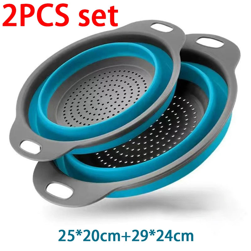 Silicone Folding Drainer Basket Portable Kitchen Strainer